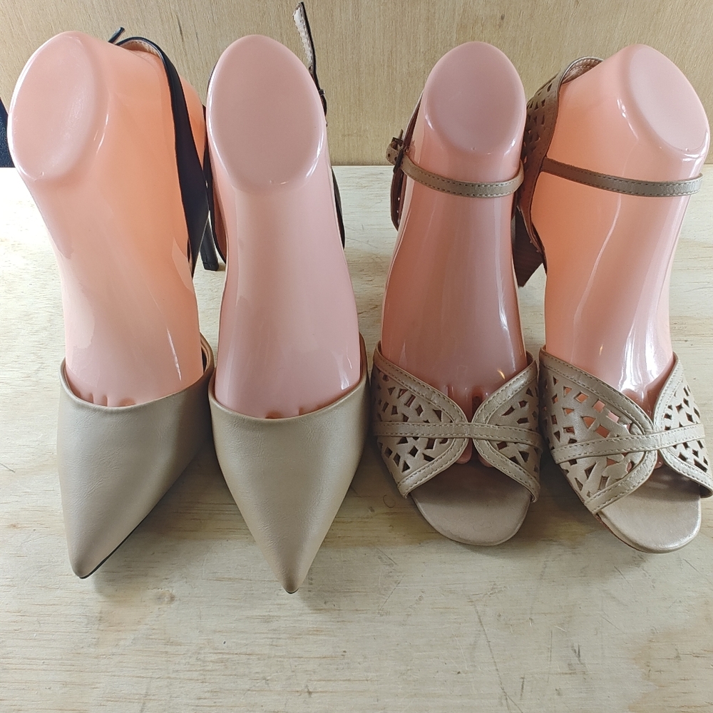 Express Nude and Black high heels & Corso Como Nude Heels 2 Pairs Bundles Size 9